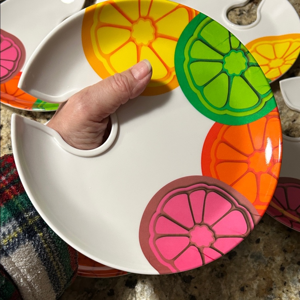 Colorful Citrus Palette Melamine 8”Plates - Picture 5 of 7